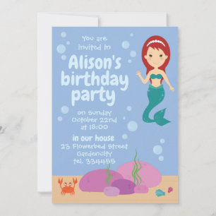 Invitación Criaturas marinas oceánicas, verano de sirena y ca