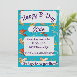 Invitación Criaturas mitológicas Feliz Cumpleaños