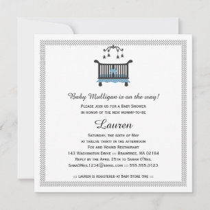 Invitación Criba elegante   Baby Shower
