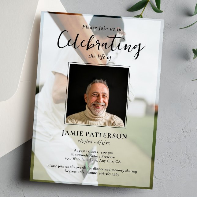 Invitación Cricket Player Celebration of Life Photo Funeral (Subido por el creador)