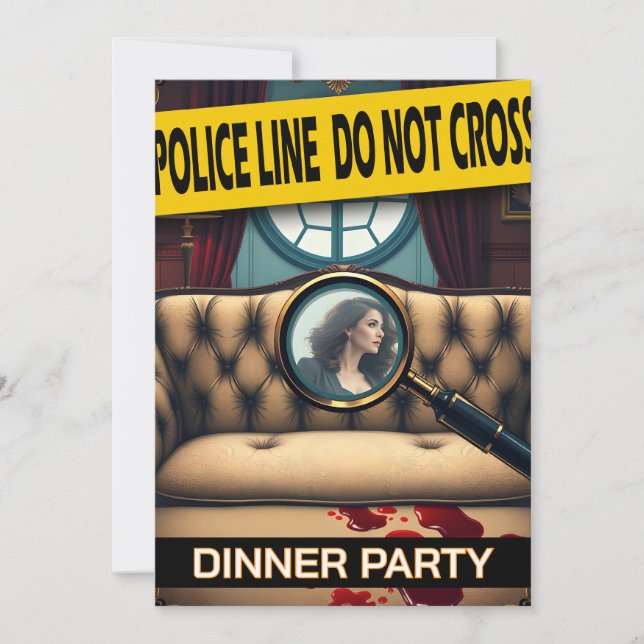 Invitación Crimen de asesinato misterio ballena cena fiesta a (Anverso)