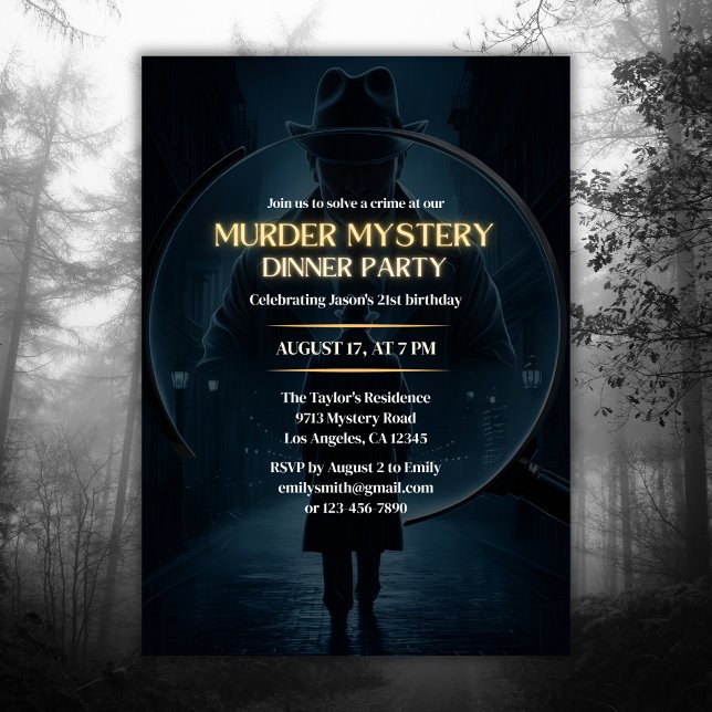 Invitación Crimen Juego de detectives Murder Mystery Fiesta C (Subido por el creador)