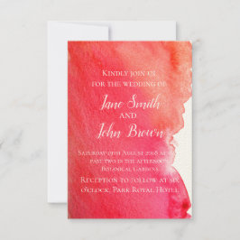 Invitación Crimen rojo acuarela arte moderno boda boho