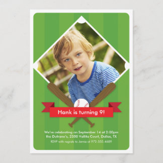 Invitación Crimson - Batter Up Children's Party Invitation -