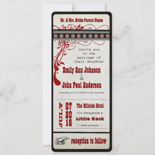 Invitación Crimson, Boda de boletos de la lista de reproducci