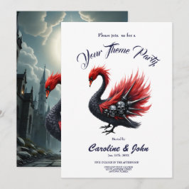 Invitación Crimson Cathedral Swan.