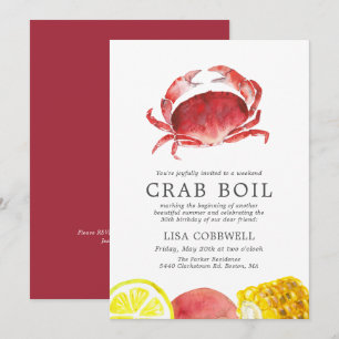 Invitación Crimson Crab   30.º Día del Cangrejo, hierba desnu