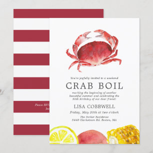 Invitación Crimson Crab   50.º Día del Cangrejo, hierba estri