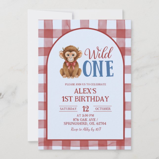 Invitación Crimson Heifer Bull First Birthday Invitation (Anverso)