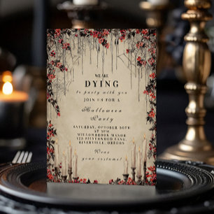 Invitación Crimson viola celebración gótica de Halloween