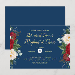 Invitación Crimson Watercolor Peony Floral