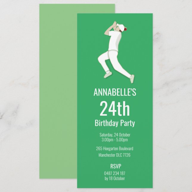 Invitación Críquet (Anverso / Reverso)