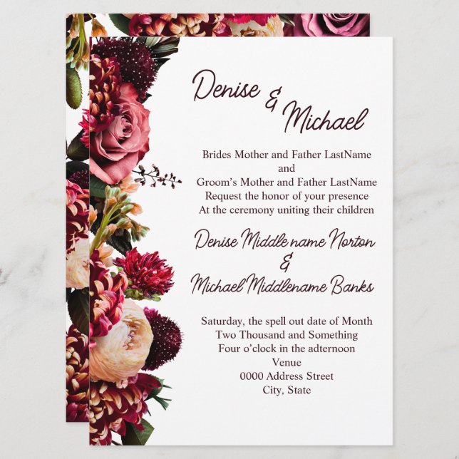 Invitación Crisantemo (Anverso / Reverso)