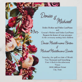 Invitación Crisantemo en Azúcar hilada azul