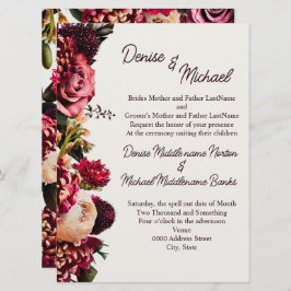 Invitación Crisantemo en blanco de nieve