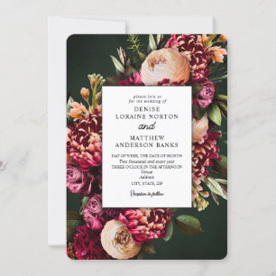 Invitación Crisantemo en Boda Esmeralda