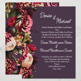 Invitación Crisantemo en Ciruelo de Medianoche