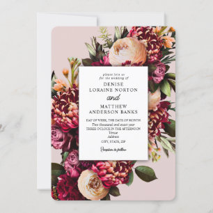 Invitación Crisantemo en Mauve Chalk