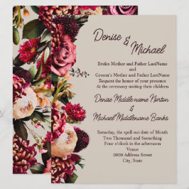 Invitación Crisantemo en Pálido Perfecto