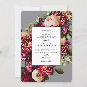 Invitación Crisantemo en piedra cincelada