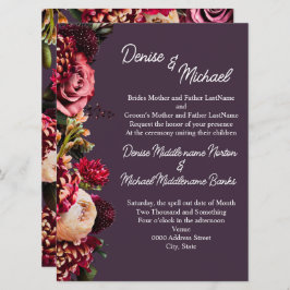 Invitación Crisantemo en Pluma Medianoche