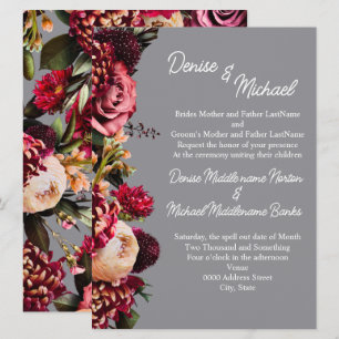 Invitación Crisantemo Piedra Tallada Coloreada