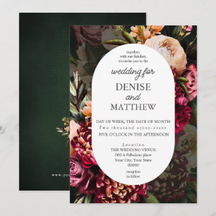 Invitación Crisantemo romántico en Boda Esmeralda