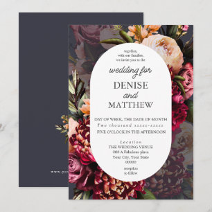 Invitación Crisantemo romántico en Boda nocturno polar