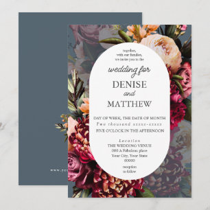 Invitación Crisantemo romántico en Boda Verde azulado de medi