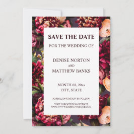 Invitación Crisantemo romántico en la hora de guardar el plat