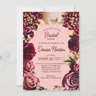 Invitación Crisantemo romántico en rosa gossamer