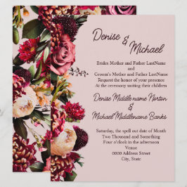 Invitación Crisantemo sobre creta malva