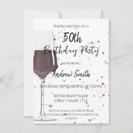 Invitación Cristal de acuarela de vino tinto