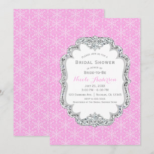 Invitación Cristal de cristal de invierno elegante rosa