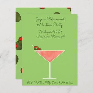 Invitación Cristal de Martini con aceitunas invitadas