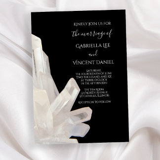 Invitación Cristales blancos en Boda negro