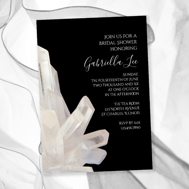 Invitación Cristales blancos en ducha de novia negra (Subido por el creador)