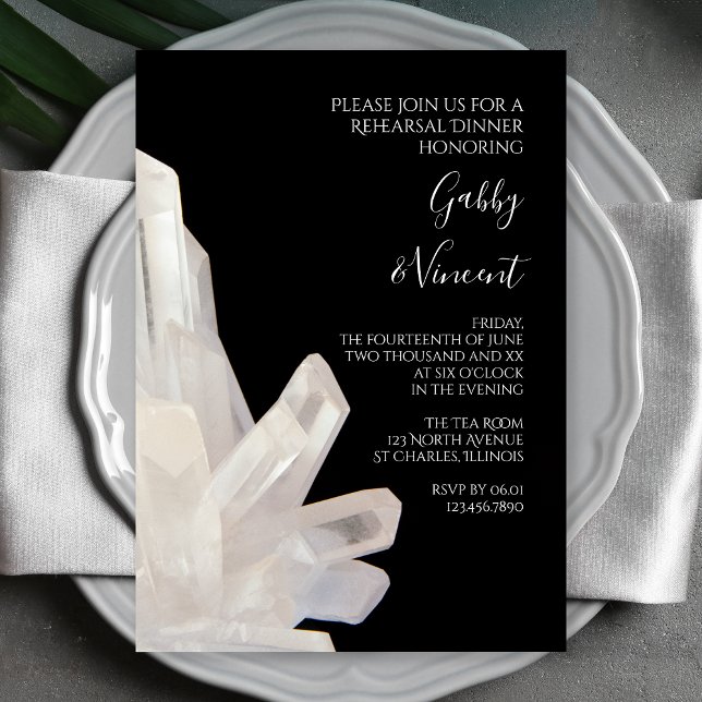 Invitación Cristales blancos en la cena de ensayo de Bodas ne (Subido por el creador)
