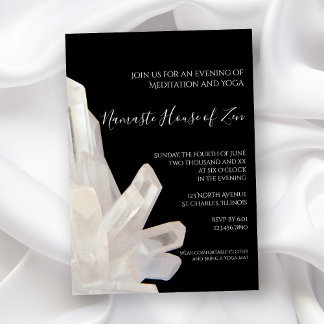 Invitación Cristales blancos sobre la meditación negra / tall