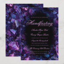 Cristales de Bruja Boho Morado Oscuro Handfasting 