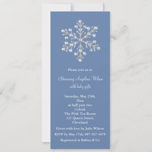 Invitación cristalina de Baby Shower del copo de (Anverso)