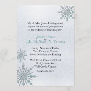 Invitación cristalina de la boda del invierno de