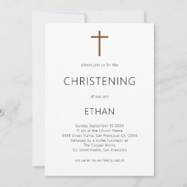 Invitación Cristalización de la cruz de la tipografía minimal