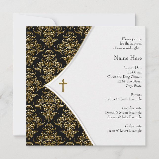 Invitación Cristalización de la Cruz Negra y Oro (Anverso)