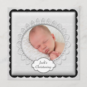 Invitación Cristalización de la foto de los niños blancos neg