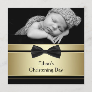 Invitación Cristalización de la foto de niño de bebé negro do