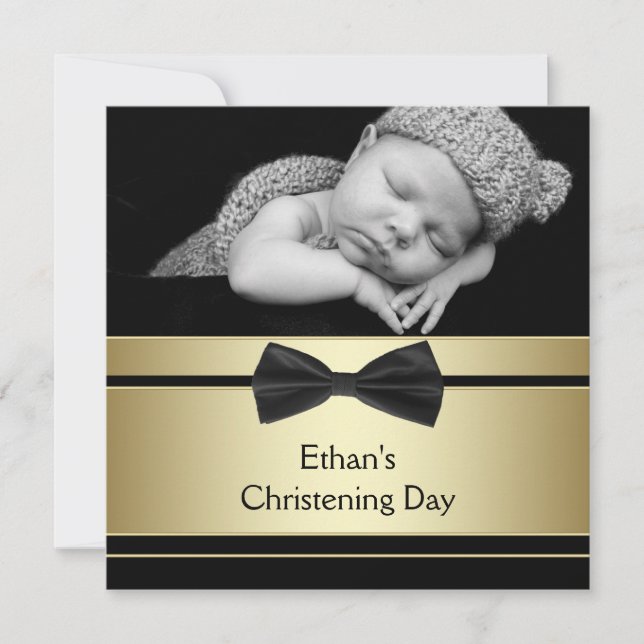 Invitación Cristalización de la foto del niño bebé del perro  (Anverso)