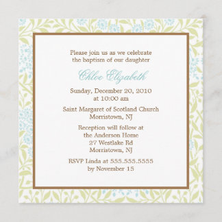 Invitación Cristalización del Damasco floral verde de la Fábr