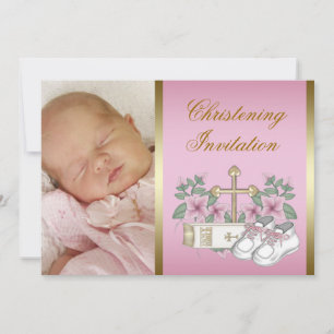 Invitación Cristalización rosa y dorada