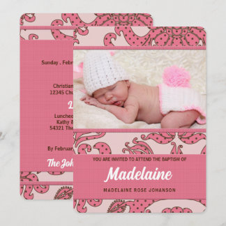 Invitación Cristalización rosa y marrón para Chica con foto